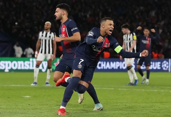 欧冠：巴黎1-1纽卡 小组积分排名巴黎第二 纽卡第三