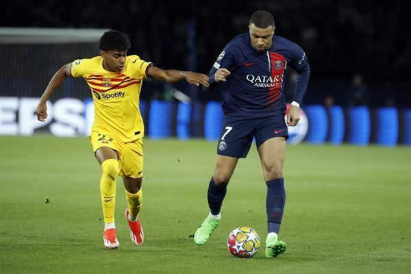 欧冠:巴萨VS巴黎圣日耳曼，巴萨晋级形势大好